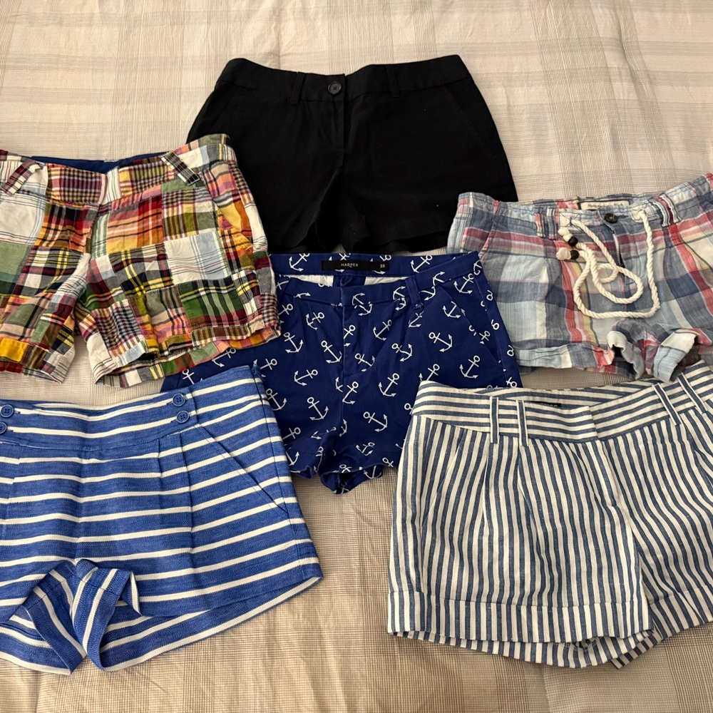 6 branded names women shorts for $30( like new )